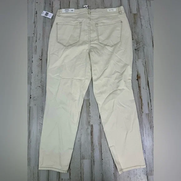 Nicole Miller New York Denim Jeans Womens 14 Cream High Rise Ankle Slim Raw Soho - Picture 9 of 11